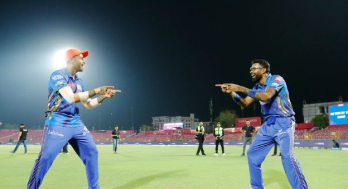 MI top the table with crushing win over eliminated Rajasthan Royals